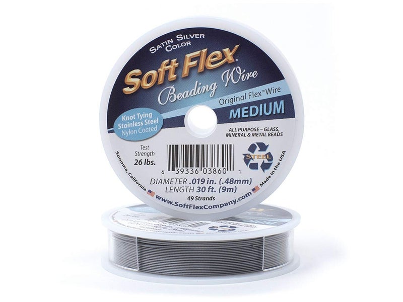 Silver .019 49-Strand Softflex Wire 30 Feet Spool by Soft Flex Co